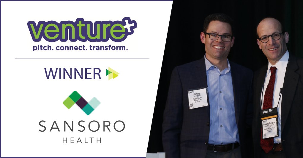 HealthITNews's tweet photo. Congrats to @SansoroHealth, who won the Venture+ Forum competition at #HIMSS16 https://t.co/ntpPWbvGhF #HITventure https://t.co/W6Bh1PWpsv