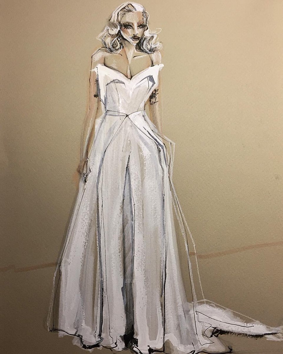 benjaminip's tweet photo. A quick study of @ladygaga at the #Oscars2016 in @Brandonmaxwell #fashion #fashionillustation https://t.co/M2l6sn9FIM
