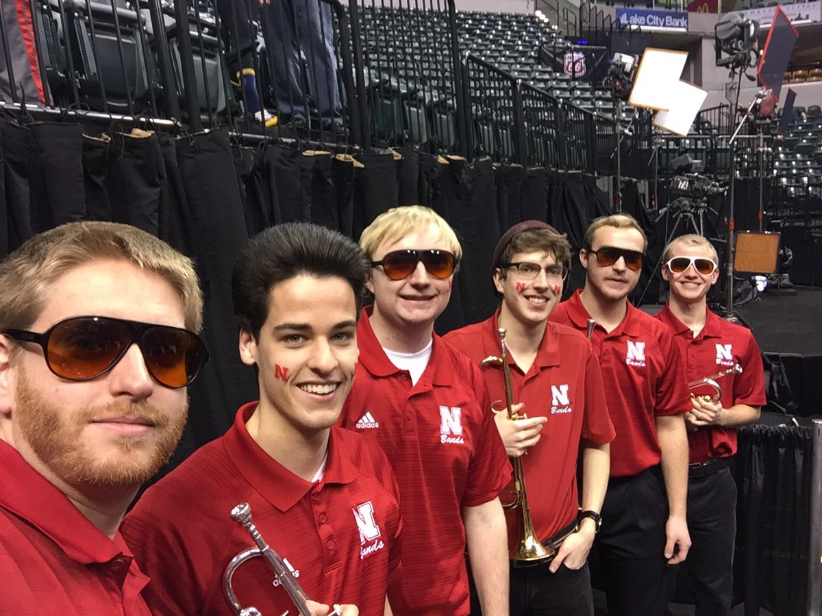ObiScruff's tweet photo. #BRETrumpets ready for some tourney play! #Huskers #BRE2IndyPart1 #B1GTourney https://t.co/C9rJCqWznT