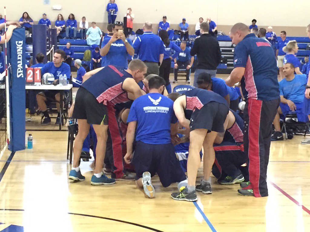 AlexHilliker's tweet photo. @AFW2 @DeloitteGov #AFTrials final day of competition. Sitting Volleyball is always a crowd favorite! https://t.co/Ooc5otMtNI