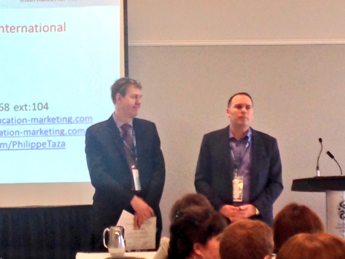 LangCanada's tweet photo. @EduWebMarketing's @PhilippeTaza (right) shares digital marketing best practices for int'l recruitment #LCConf2016 https://t.co/a0UtgyACS2