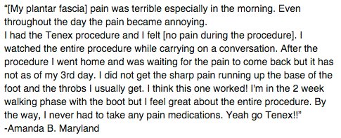 Experiencing pain in your feet? Perhaps this recent patient testimonial will provide you with some encouragement!