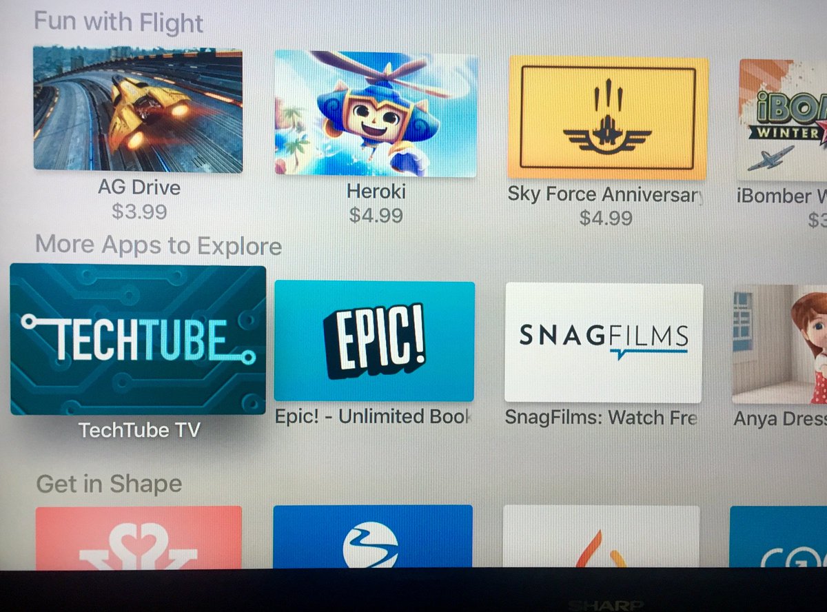 TechTubeTV's tweet photo. We’re Featured in the Apple TV App Store!

Download TechTube! https://t.co/2c0ICyJrkJ