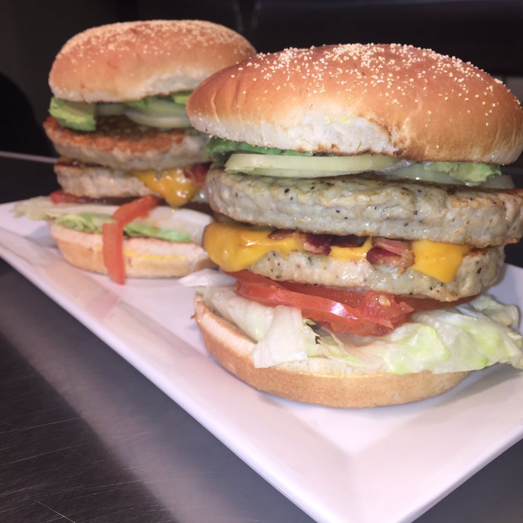 Burgrz's tweet photo. One of our regulars #gregfromrochesterhills gets his double turkey California burgers! #burgrz #californiaburger https://t.co/XLGejUjZLe