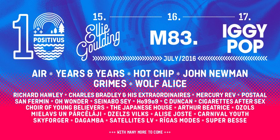 .<a href="/IggyPop/">Iggy Pop</a> <a href="/elliegoulding/">Ellie Goulding</a> <a href="/m83news/">M83 News</a> <a href="/airofficial/">AIR</a> <a href="/yearsandyears/">Years & Years</a> <a href="/Grimezsz/">𝖦𝗋𝗂𝗆𝖾𝗌 ⏳</a> and more to play at 10th #positivus2016