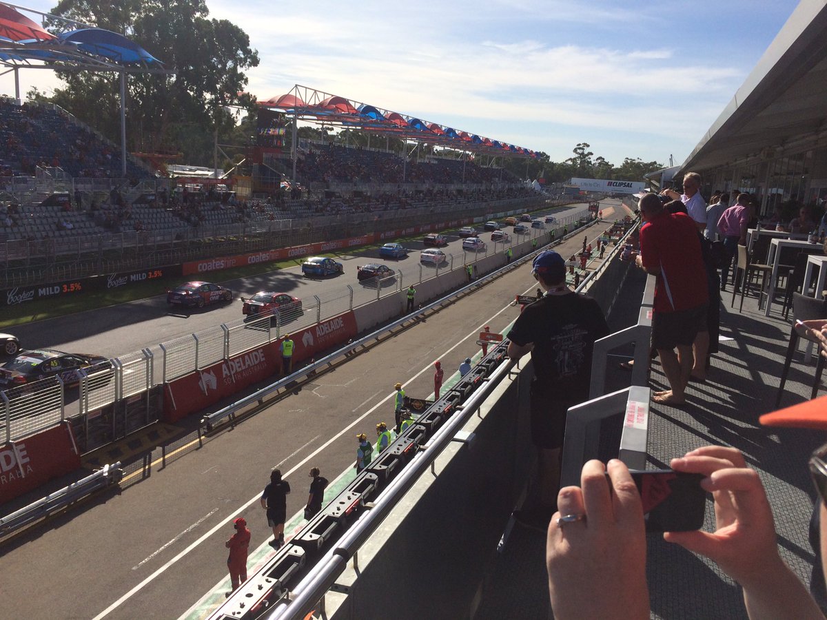 Clipsal 500 from the pit pavilion. Not a bad day out