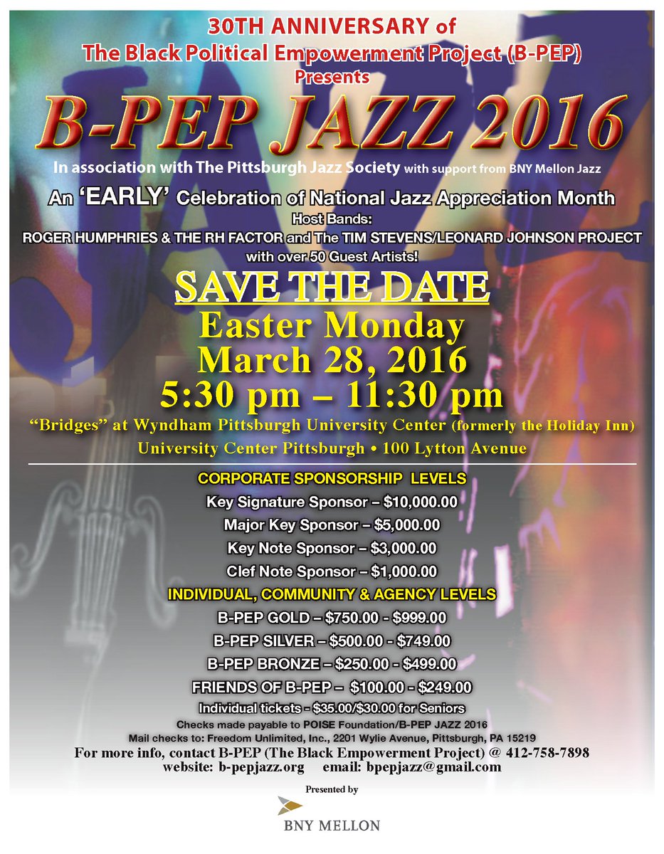 BPep412pgh's tweet photo. B-PEP Jazz is a musical fundraiser feat. over 70 of Pittsburgh's best musicians. You don't want to miss it !! https://t.co/F2gNDCeHu1