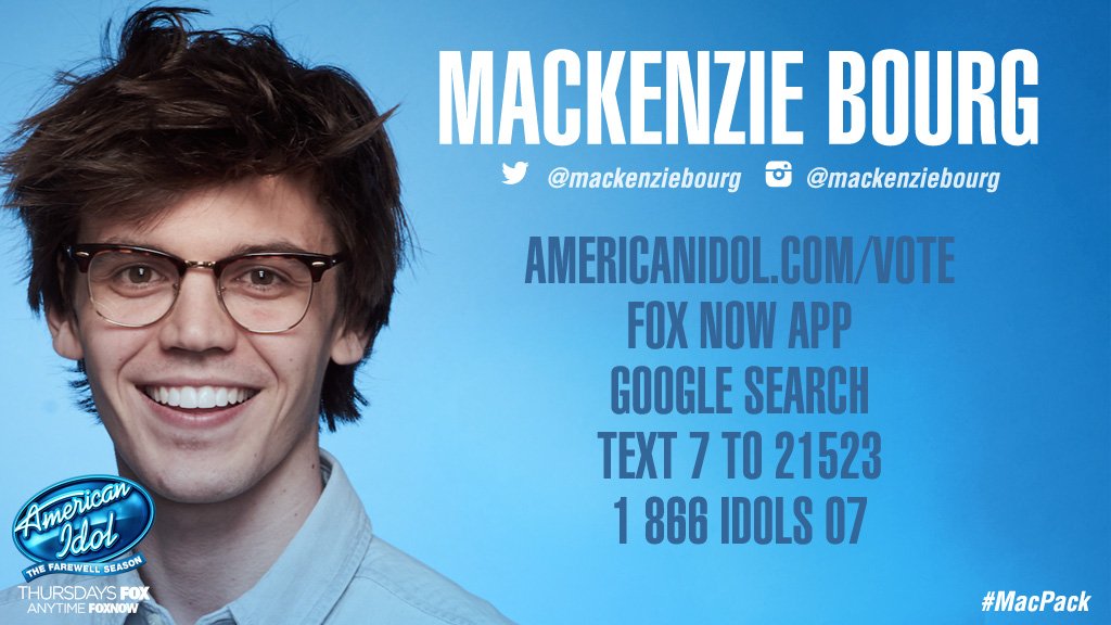 AmericanIdol's tweet photo. Show your support and vote for @mackenziebourg! https://t.co/zflQXnsvHE  #IdolTop8 https://t.co/JVTQpLPdN6