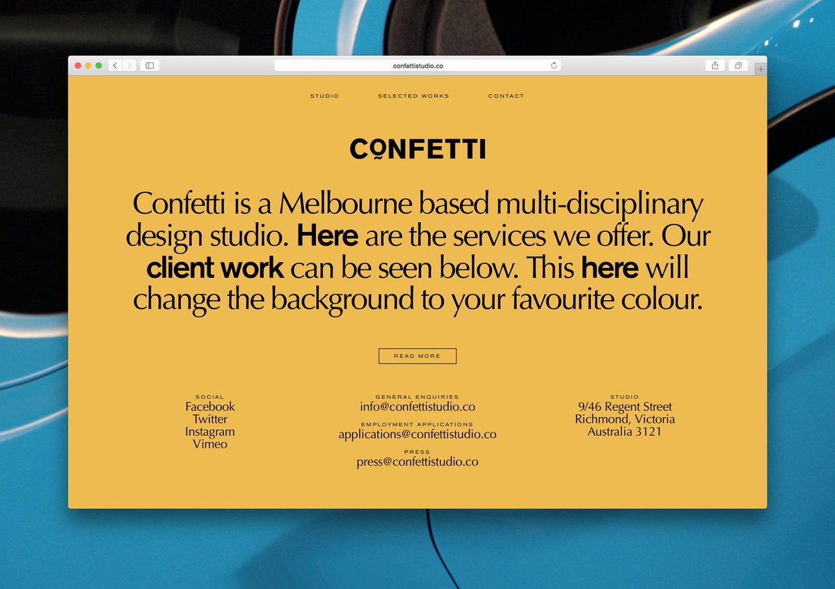 studioconfetti_'s tweet image. We have a new button on our site that changes the background to your favourite colour  How does it eventually know?
