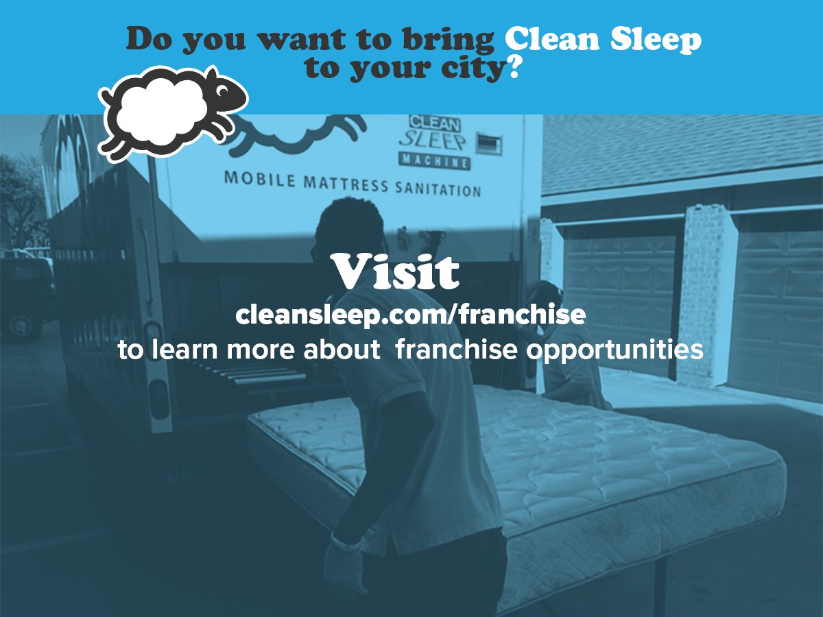 CleanSleepCo's tweet image. We're looking for Franchise partners! 
Visit us at CleanSleep.com/Franchise for more details.