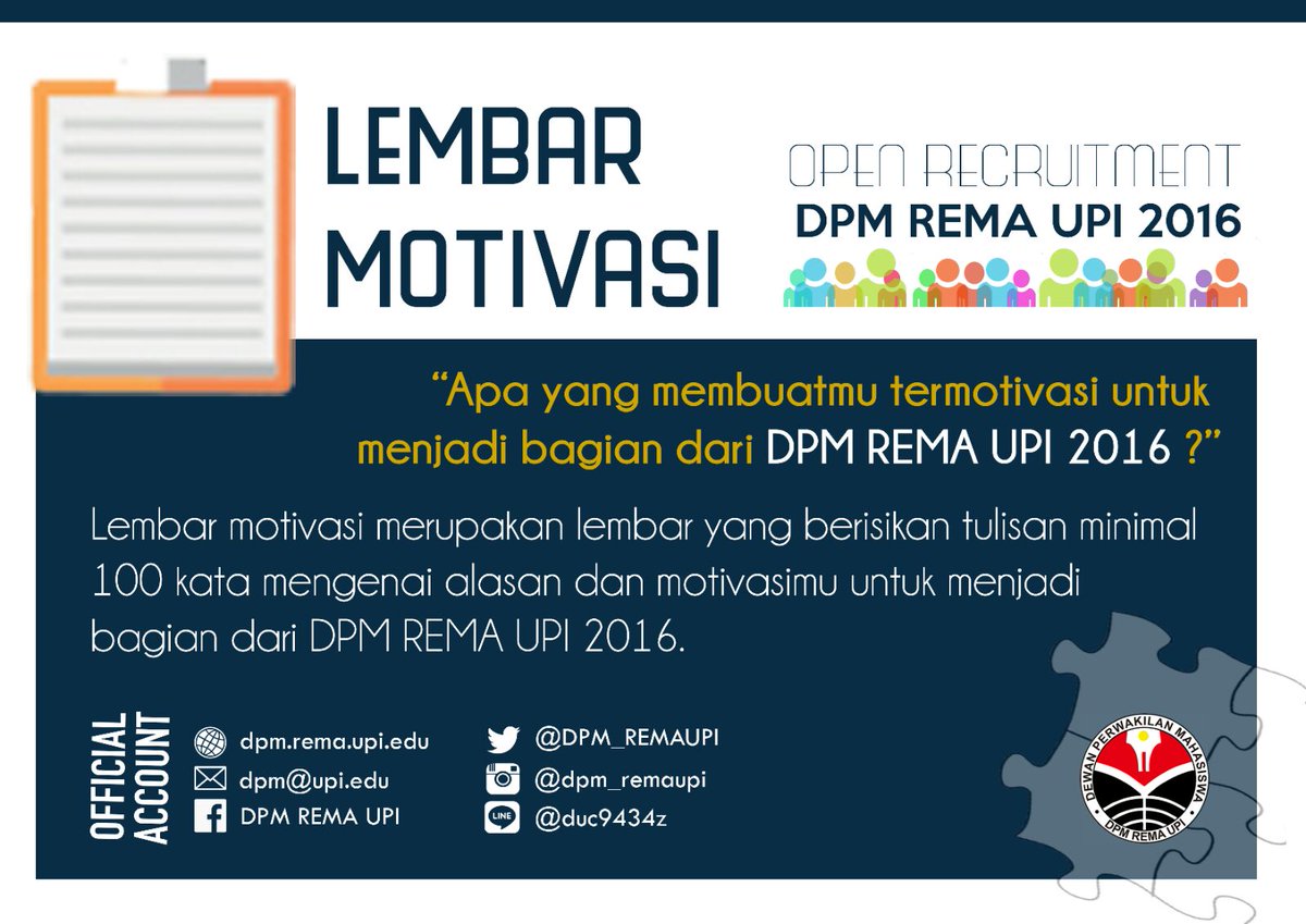 DPM_REMAUPI's tweet image. Ap itu lembar motivasi? @info_FPOK @sekilas_IKOR @infoPKO @PGSDPenjas @infoPJKR @NursingofUPI @BMESAUPI @MAHAPROPESI