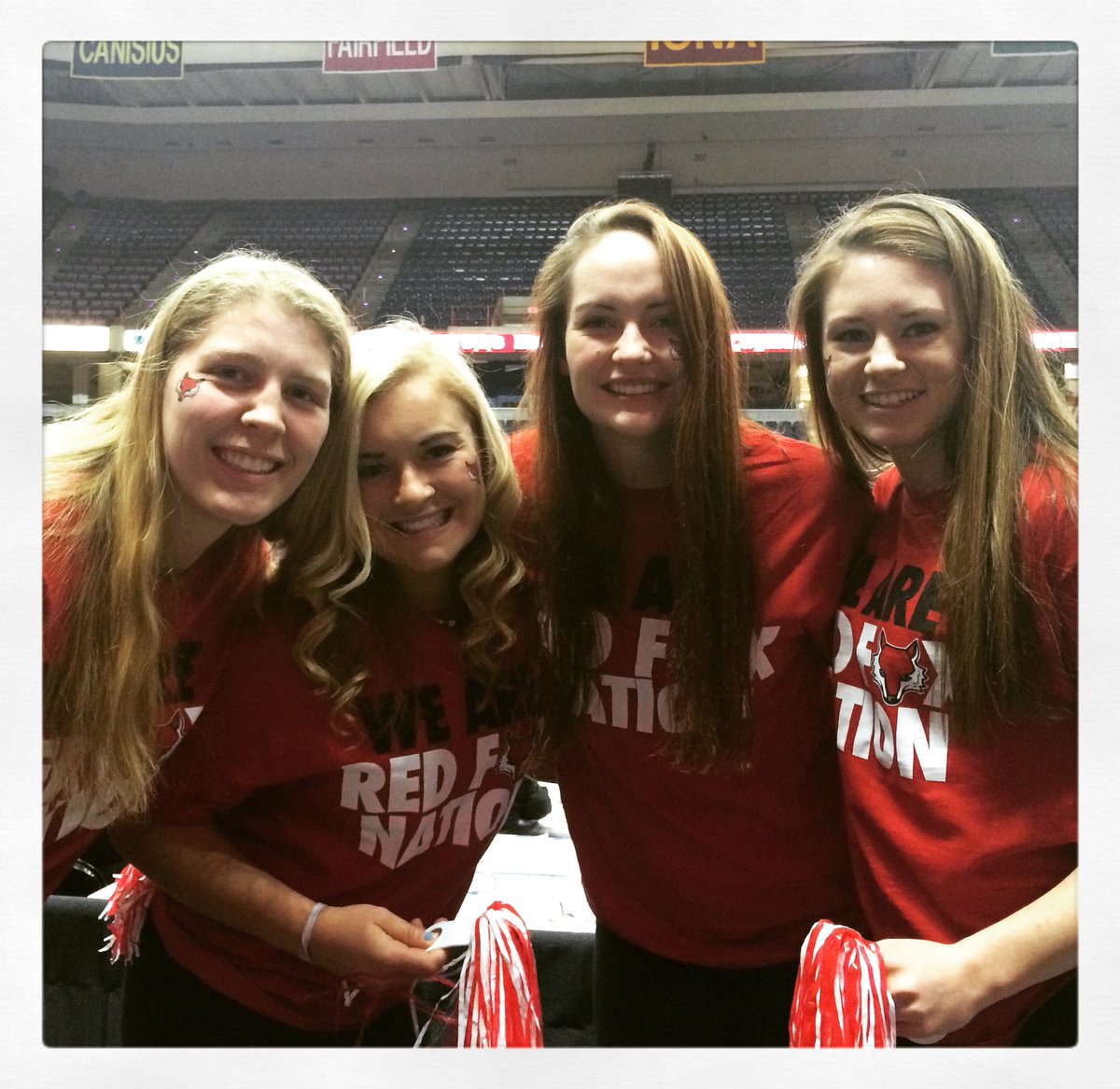 Maristvb's tweet image. A few of our freshmen in Albany supporting @MaristMBB! 🏀#GoRedFoxes #RedFoxNation @maacsports @maristathletics