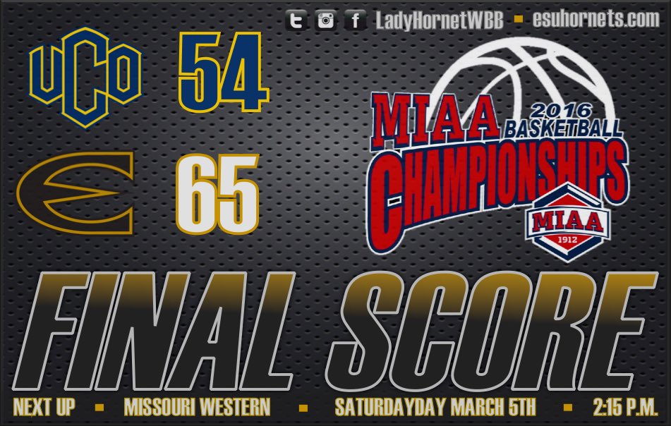 ESUHornetsWBB's tweet photo. Lady Hornets get the win and advance to the semifinals, Saturday at 2:15 vs. Missouri Western! #NoRegretsInMarch https://t.co/VznjVYf7cl