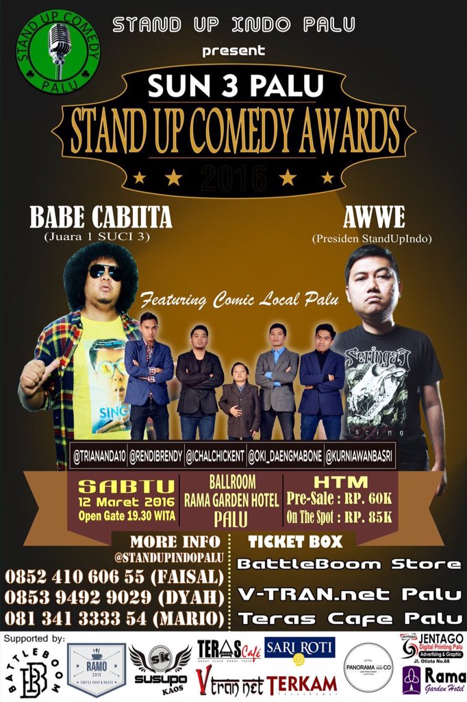 H-8 #SUN3PALU Yukk serbu tiketnya di Tiket Box : 
- <a href="/BattleBoomStore/">BB OFFICIAL®</a> 
- <a href="/terascafepalu/">terascafepalu</a> 
- <a href="/VtranNet/">Wrnet Vtran Net Palu</a>