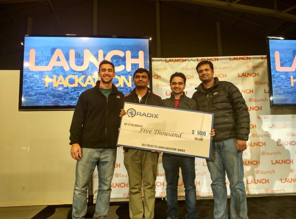 yourdotspace's tweet photo. The winning team for @RadixRegistry @ #LaunchHack - https://t.co/vOoD5RGHu4. Kudos! #coding #techpreneur #dotSpace https://t.co/PibT38i9nF