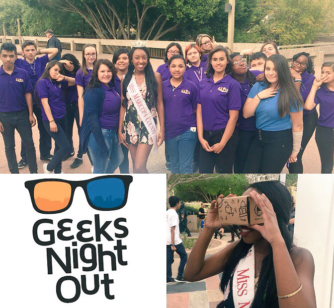 MissMaricopaAZ's tweet photo. Had a wonderful time supporting #STEM fields while out at #TempeGeeksNightOut earlier today ☺️👑 #MissMC2016 https://t.co/NC01PpRO4U