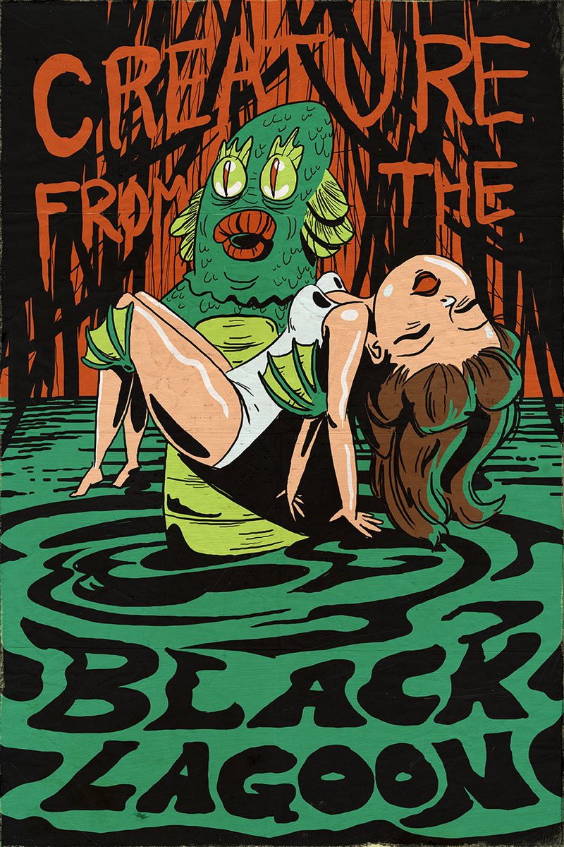 MrSuspender's tweet photo. Finished a new poster #CreatureFromTheBlackLagoon #monsterPoster my shop: https://t.co/satK1Yeibg https://t.co/Fj0DU4BgwE