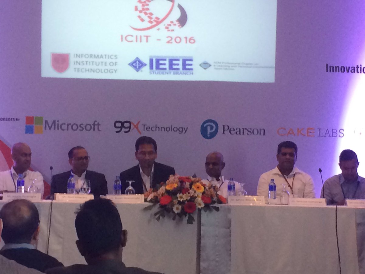 PearsonLanka's tweet photo. Some of the biggest names in the industry takes the stage to talk about "How to disrupt a market" #ICIIT https://t.co/XXpF70KxiU