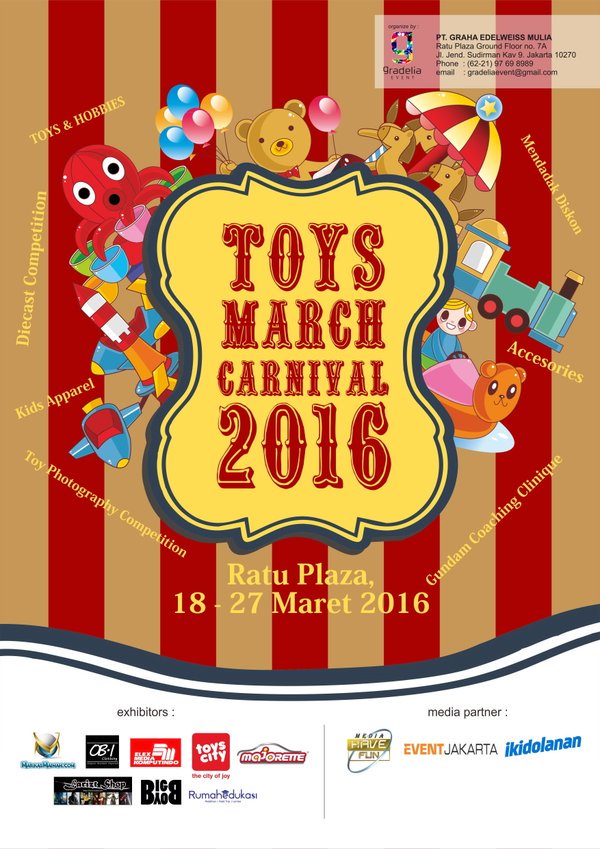 chdirectory_id's tweet photo. CHDirectory #Jakarta / 18-27/3)'16 - Pameran “Toys March Carnival“ At Mall Ratuplaza, Info : 021 97698989 https://t.co/rzgXwMcjtr