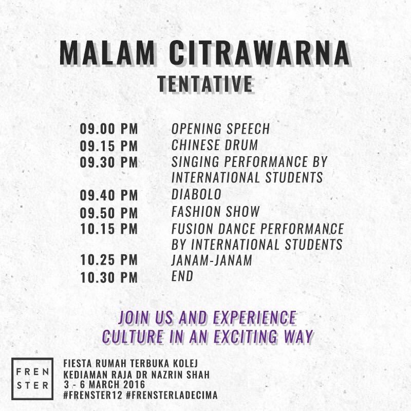 UMTweeps's tweet photo. Jangan lupa malamni ada Malam Citrawarna! Jom support persembahan dari students sendiri. #Fromstudentsforstudents 😋 https://t.co/r1C7wQC26x