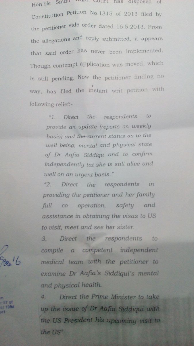 FowziaSiddiqui's tweet photo. Finally! The Verdict Is Out!, Islamabad High Court Order! https://t.co/BPVKodcVfi via @Aafiamovement #FreeAafiaNow https://t.co/8d3pPAgDfA