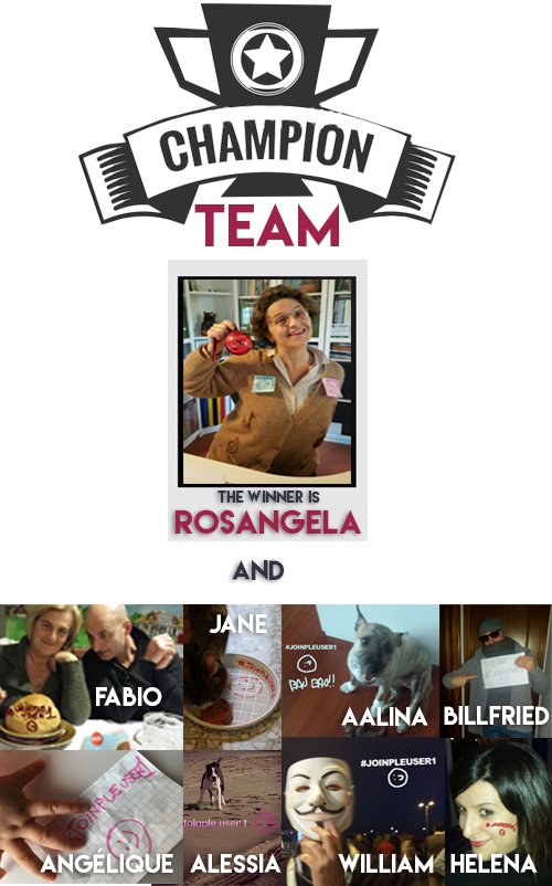JoinPle's tweet photo. WE HAVE OUR CHAMPION TEAM!!
Congratulations to Rosangela and other participants. #JOINPLEUSER1 https://t.co/Kmyf1UKrHb