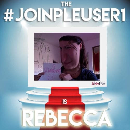 JoinPle's tweet photo. CONGRATULATIOOOONS REBECCA!! YEAH YEAH
You are the winner, you are the #JOINPLEUSER1 and our testimonial. https://t.co/V4iipO7M0s