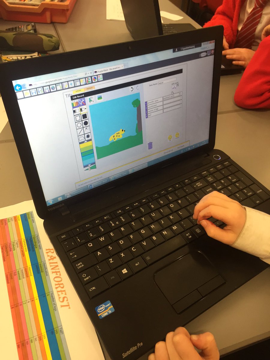 HeswallPrimary's tweet photo. We are using purplemash to create a database about rainforest animals https://t.co/fXKiQCzYEz