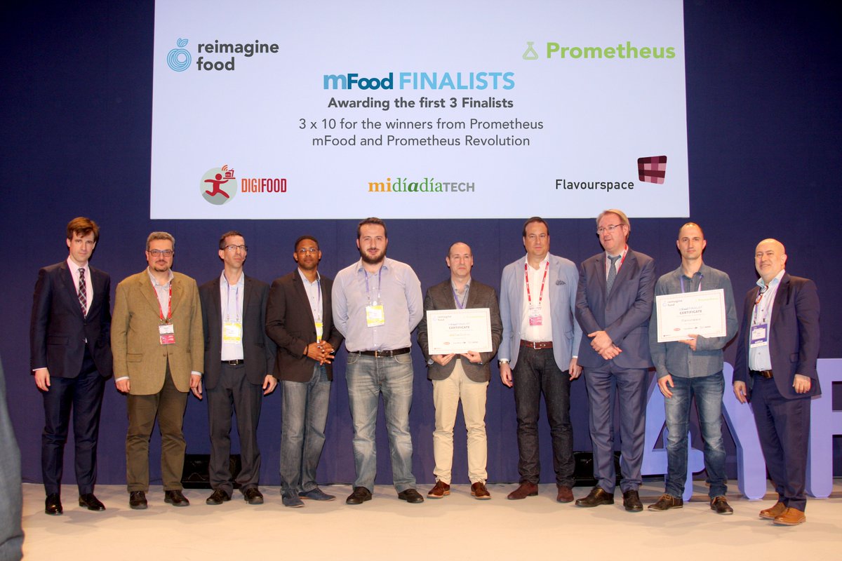midiadiatech's tweet photo. Remembering #4YFN 
Finalists at #prometheus2016 @ReimagineFood #mfood awards https://t.co/5vqkKi3wgU