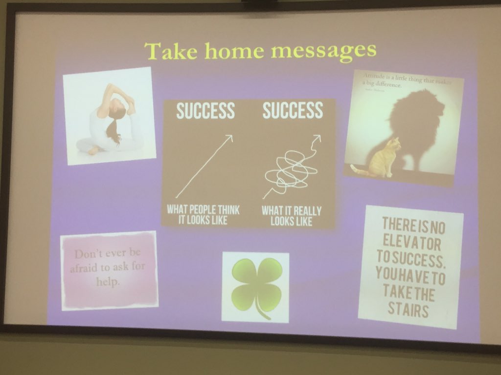hooper_ek's tweet photo. Take home messages from prof Avril Drummond ... Love the success trajectory! #researchAHP https://t.co/JYTLVcSVpl