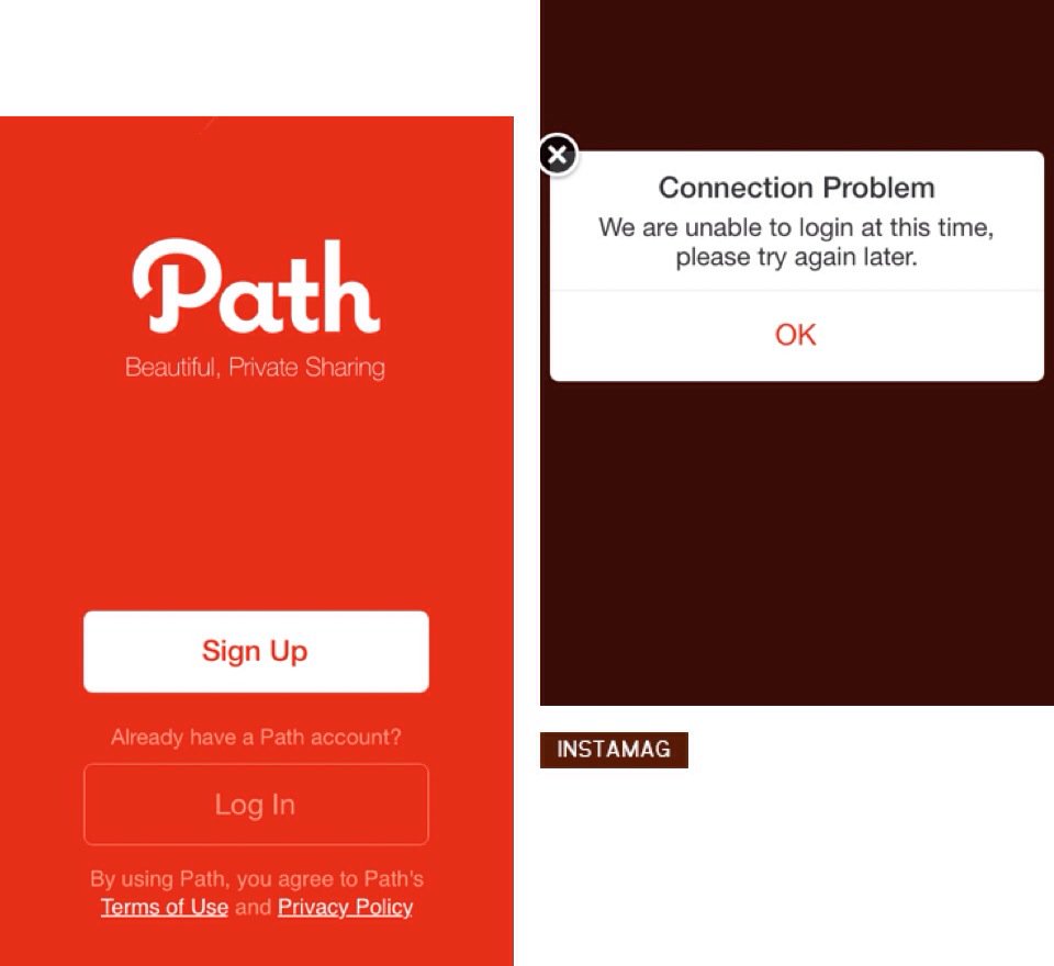 Jossh_Macheda's tweet photo. Path kagak bs login dri smalem, & trnyata bkan cm pnya gue..smntara beralih ke Twitter/IG dlu ๐ #patherror #PathDown https://t.co/uyckgtmwL8