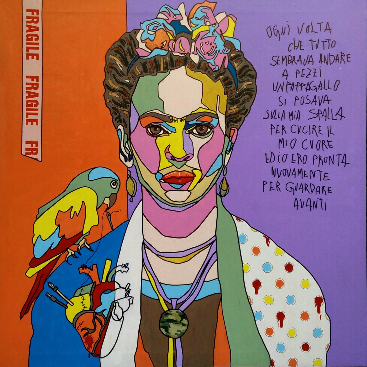 esc_76's tweet photo. #FridaKahlo #fragile #esc76 #myart #popart  #portrait @map_mexico https://t.co/RYEbSMJ7IF