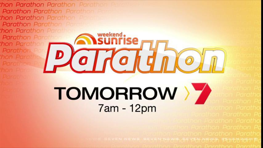 Weekend Sunrise Parathon is tomorrow on <a href="/Channel7/">Channel 7</a>. <a href="/Sunriseon7/">Sunrise</a> #7Parathon