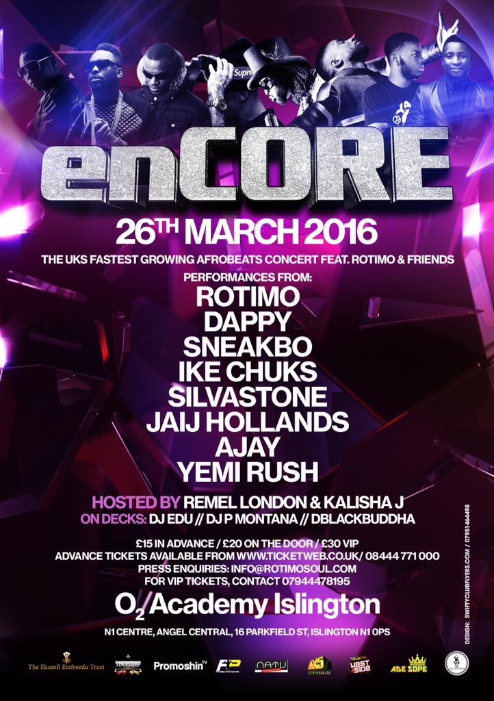 Silvastonebeats's tweet image. On 26thMarch #enCOREconcert at @O2Islington - Big strong line up! Get ur tix, Get involved! ticketweb.co.uk/event/encore-r…
