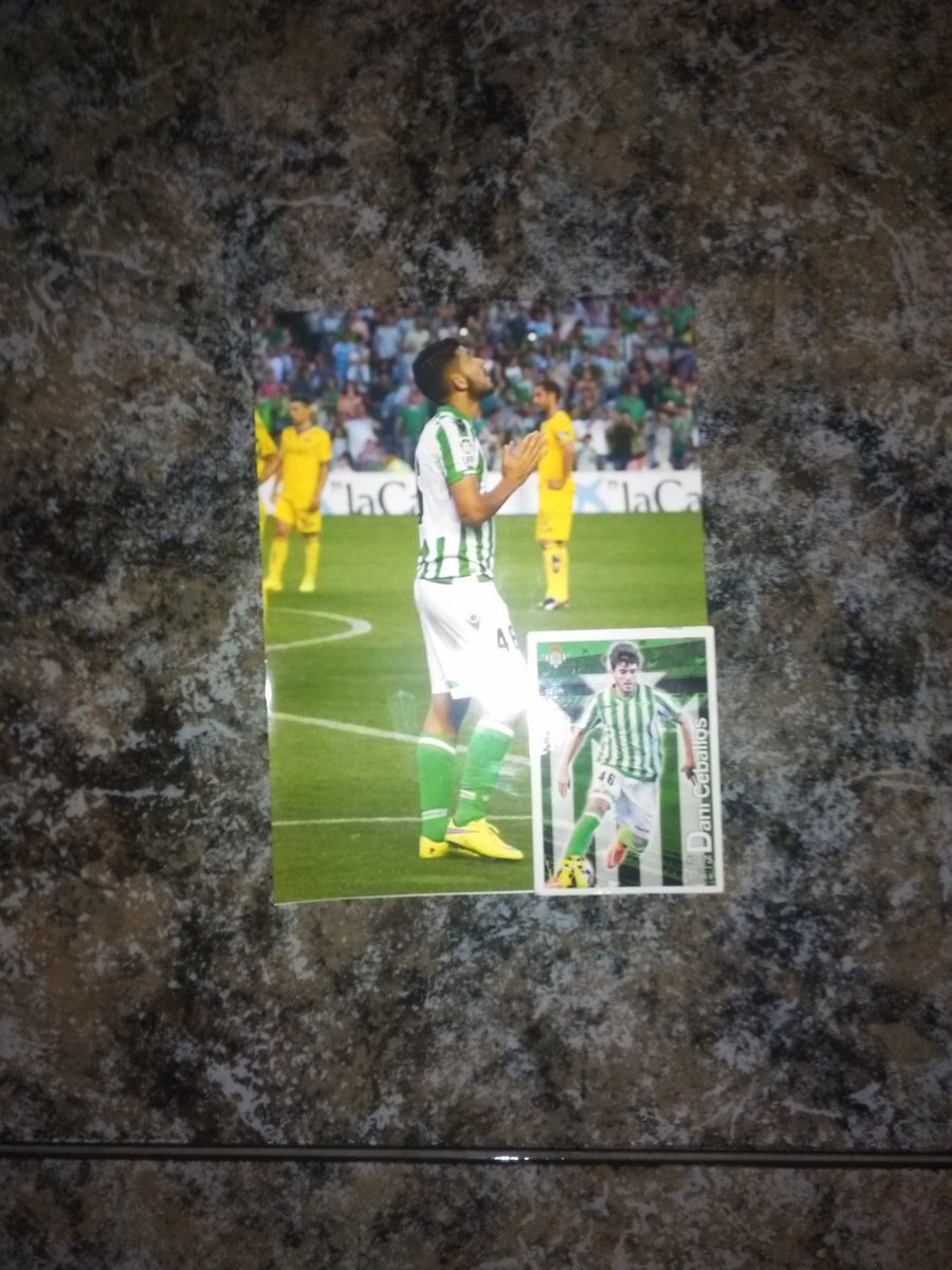raulcamacho_17's tweet photo. Ya son mías la foto y el cromo de @DaniCeballos46 😍😍 aunque lo ignoraras... 😭 siempre seras mi IDOLO 💚💚😍😍 https://t.co/zPIp36tVRC