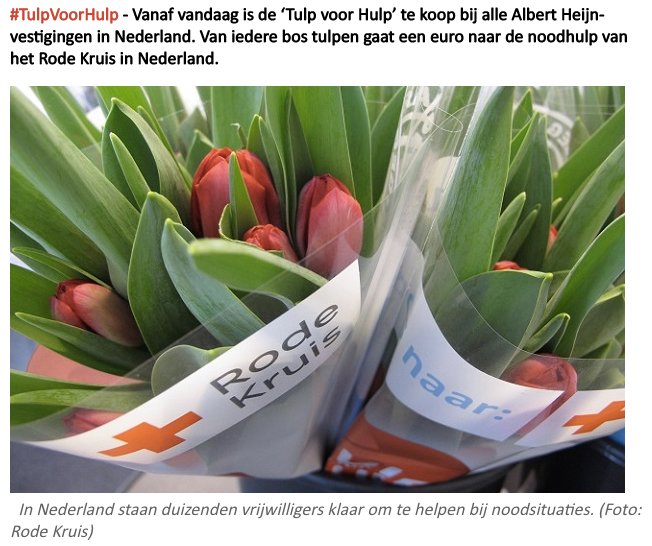 helgavanleur's tweet photo. Kijk, dat vind ik nou wel weer een sympathieke actie! #TulpVoorHulp 

https://t.co/icT2i9NoId @RodeKruis https://t.co/Qi7g6Sr2b0