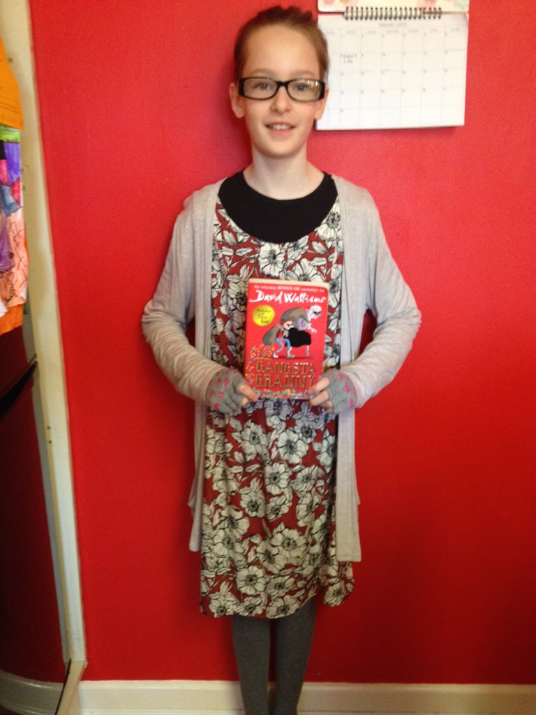 Number1Hall's tweet photo. @davidwalliams #WorldBookDay the first time my daughter has worn a dress! https://t.co/CvtVd0On8t