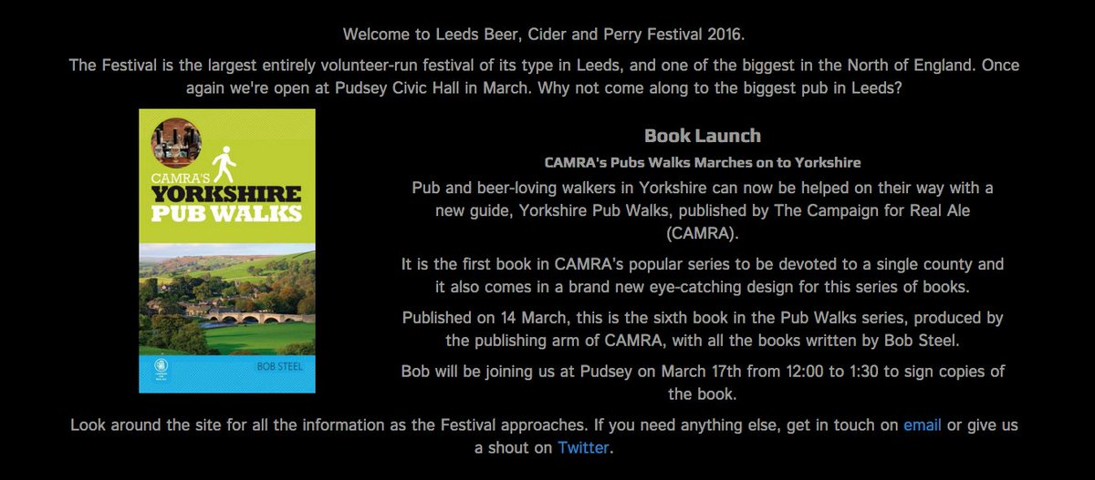 DLBirkett's tweet photo. Thanks @LeedsBeerFest for featuring Bob Steel's book signing on website: https://t.co/zSp0omqAz3 https://t.co/FbPpY1hbsn