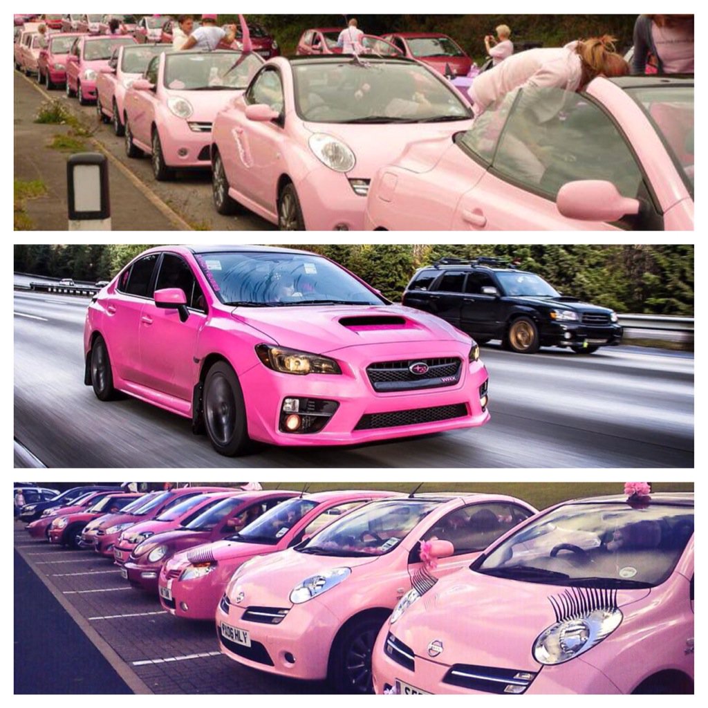 FireAzuki's tweet photo. Morning @NotAnna 😊 I hear #Wrexi was dreaming of joining the @pinkcarrally last night? 😉 https://t.co/1vFXqcugAu