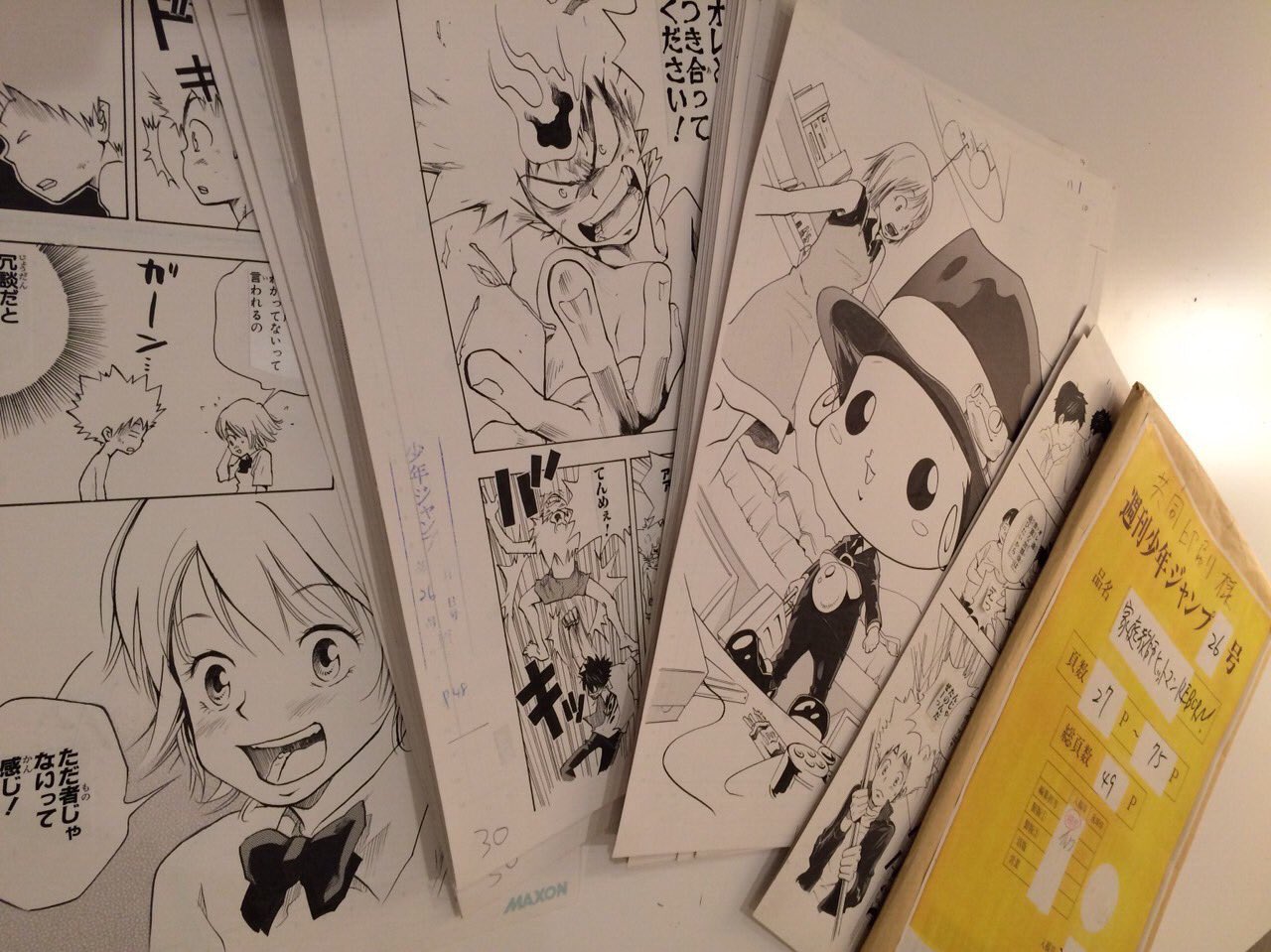 天野明 担当編集 公式 ジャンプ でのreborn 全巻無料企画 沢山の方に読んでもらえているようで嬉しいです 先日 天野 先生の仕事場で1話目の原稿を発見しました この機会にちらっと様子をお届けします