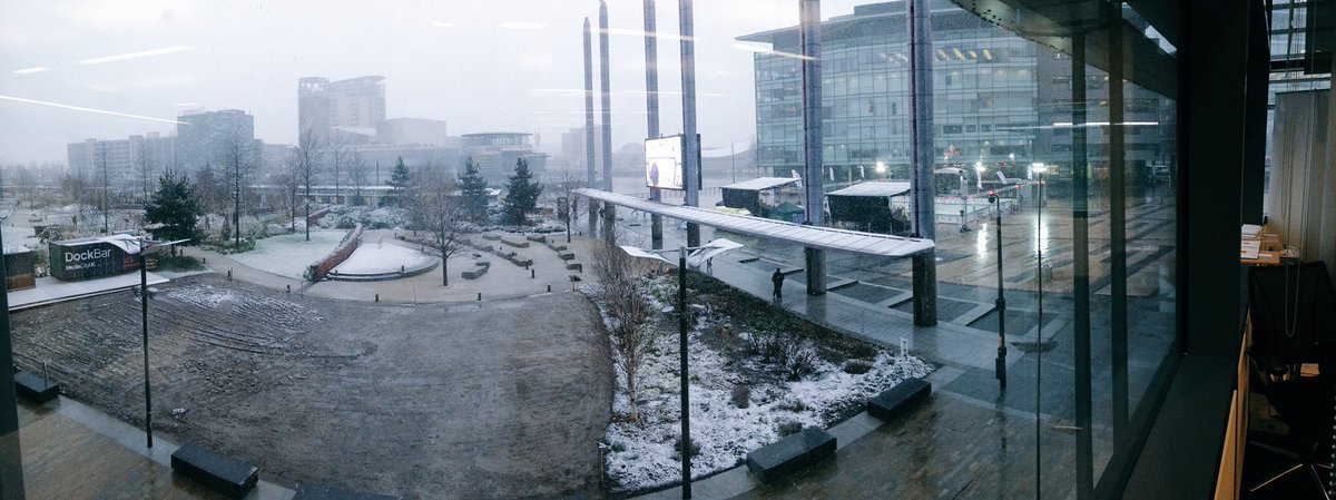 Snowy scenes on the Piazza de Stan Ogden... Or the Piazza de <a href="/sportrelief/">Sport Relief</a> #5liveaside