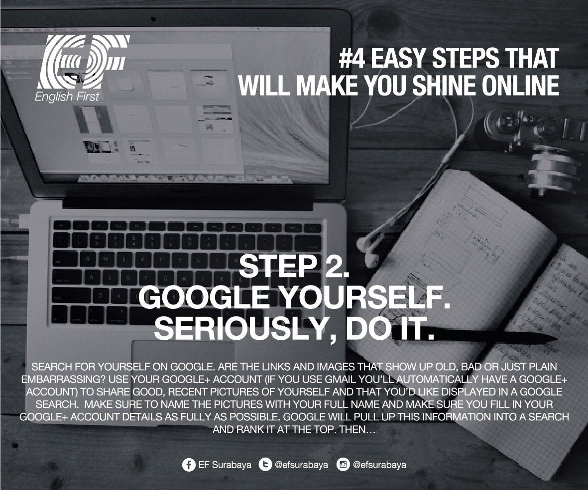 dhaniwidjaya's tweet photo. Here's a 4-step guide that will make you shine online.. 2 #EFtips Courtesy to EF Blog #online #resumetips https://t.co/zEke4UHONM