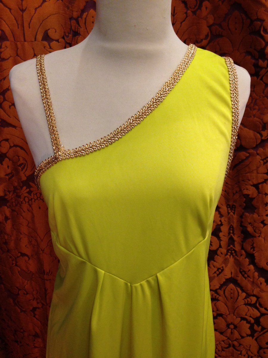 valeriemoonuk's tweet photo. Neoclassical inspiration dress, designed and made by Valerie Moon, colour: neon ; available @E17IndoorMarket https://t.co/o35NWxk05i