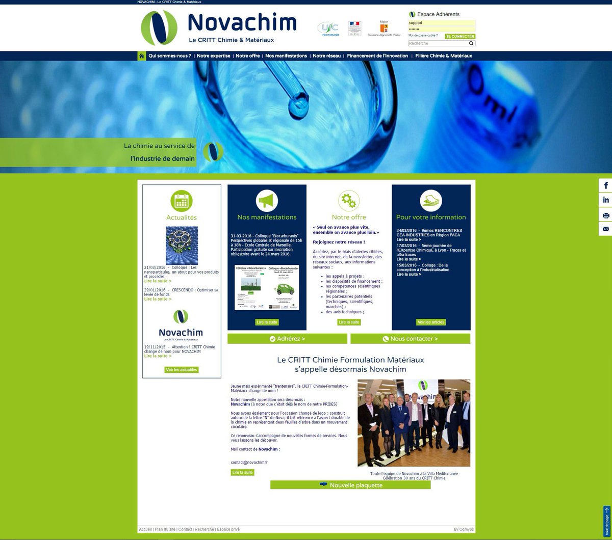Novachim fait de nouveau confiance à <a href="/Ogmyos_web/">Ogmyos Agence web</a> pour la refonte de sa page d'accueil ow.ly/Z3JMJ