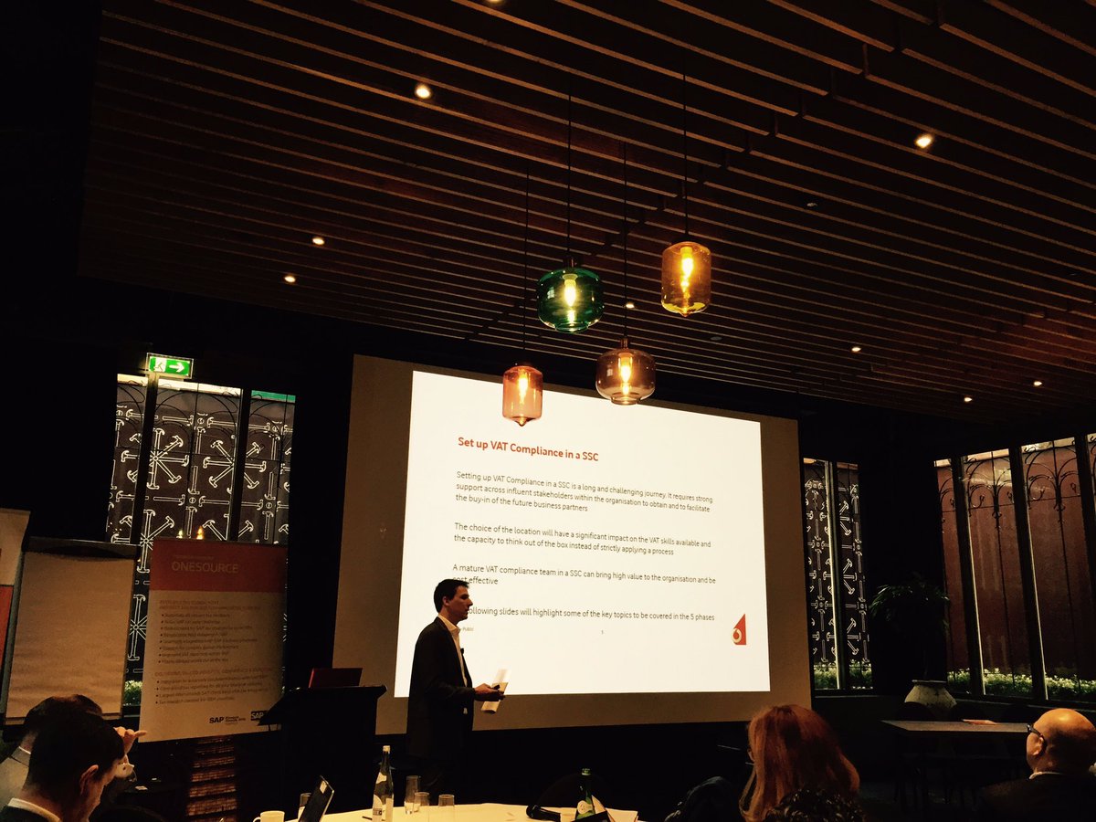 #Shared service Center presentation from Vodaphone at #VATforum gives good insight in centralizing vat functions.