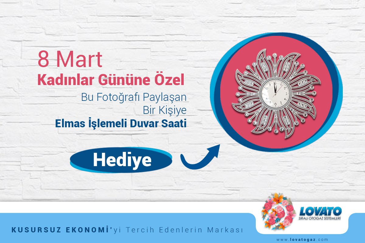 8 Mart Dünya Kadınlar Gününe Özel Çekiliş!
RT yapan bir kişiye Elmas işlemeli saat hediye!