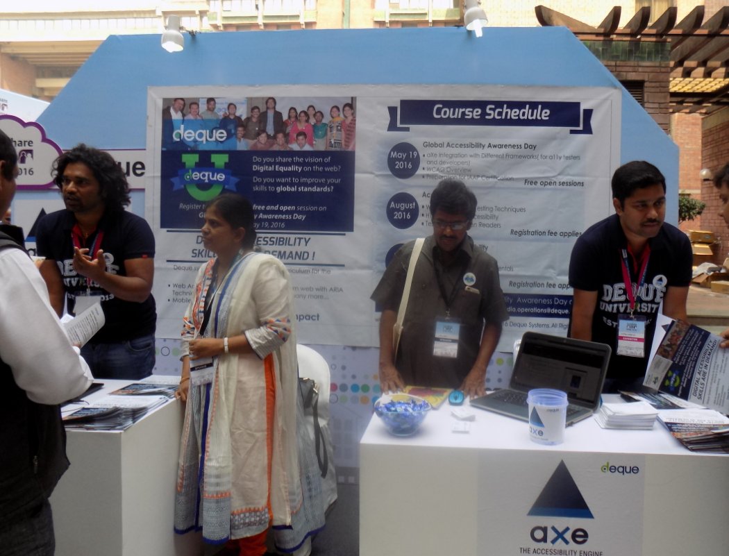 dequesystems's tweet image. Come see us @TechshareIndia now! We&apos;re offerring #a11y courses, info sessions &amp;amp; more #geteducated #a11ywins