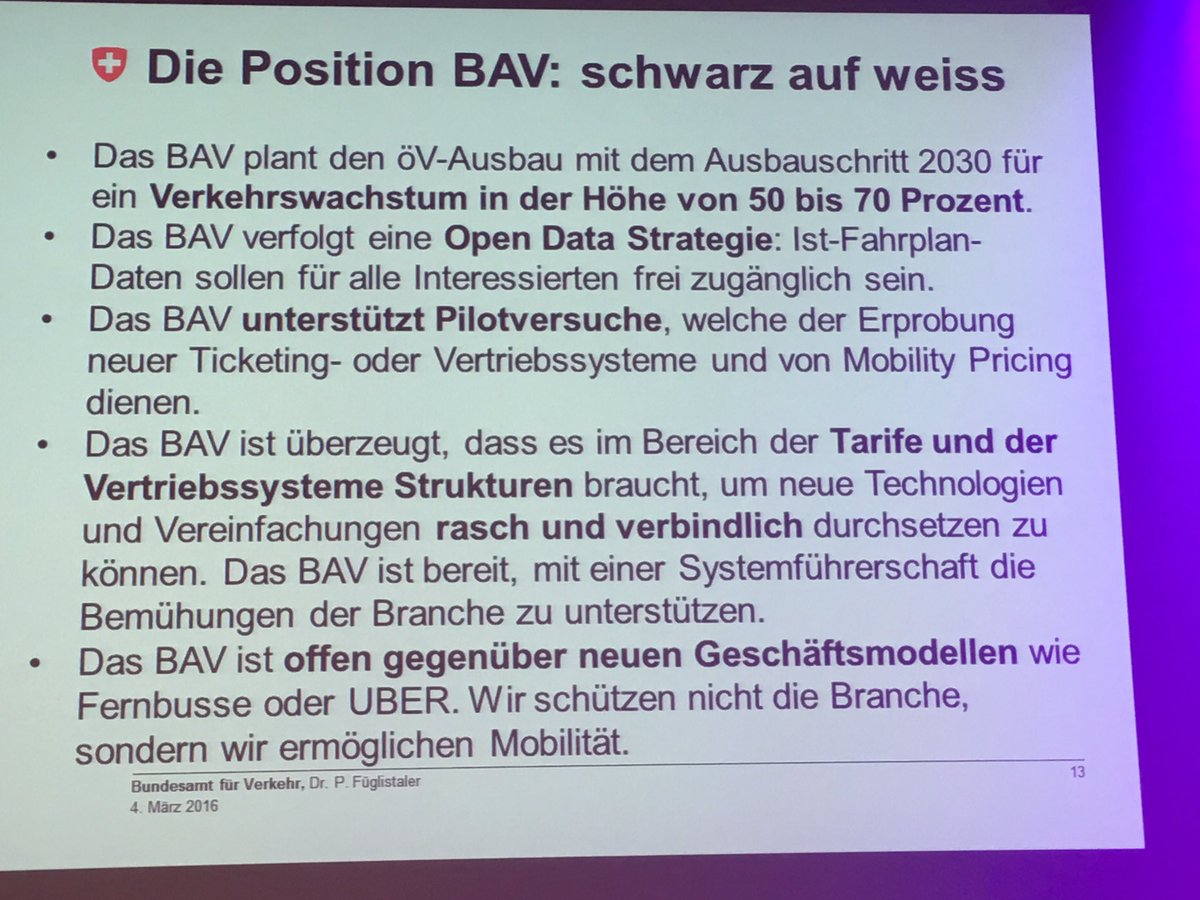 Wir sind offen gegenüber Fernbussen oder UBER. BAV an #oevch