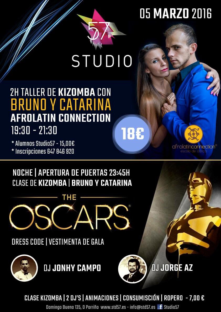 studio57escuela's tweet photo. Mañana noche de los Oscars!!! Y por la tarde taller de kizomba intermedio con Bruno y Cararina  #afrolatinconnection https://t.co/o4Kl86h6yj