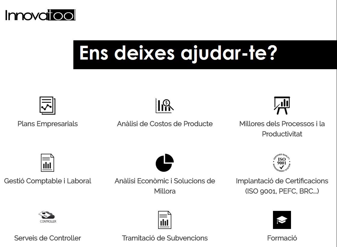Innova_Tool's tweet image. Ens deixes ajudar-te? Demana informació➡️ admin@innova-tool.com / innovatool.cat